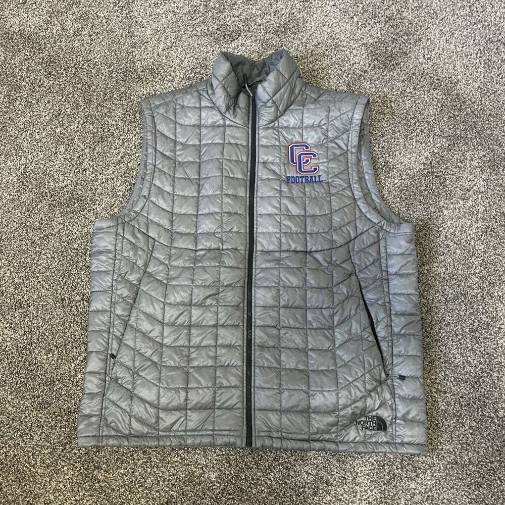 The North Face Thermoball Quilted Full Zip Vest Pockets Gray Men's XL